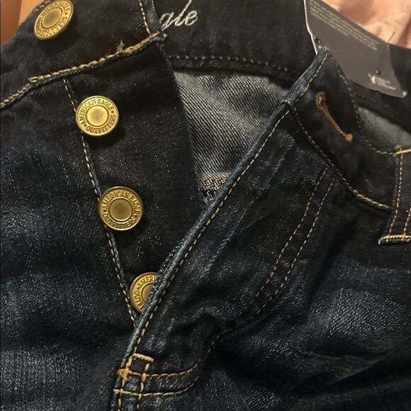 NWT American Eagle Outfitters Dark Blue Frayed Mini Skirt size 14 A - Picture 8 of 9